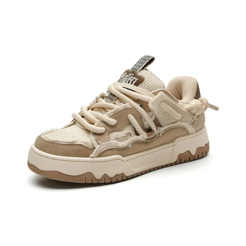 TCELLARS Mid Top Skateboard Shoes Unisex Linen Brown-1