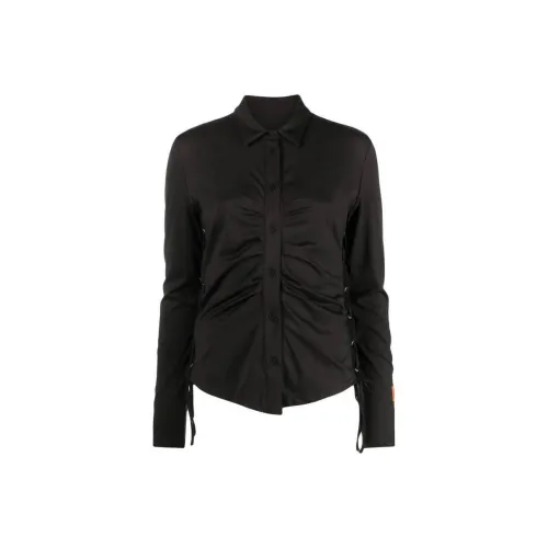 HERON PRESTON Lace-up Ruched Shirt