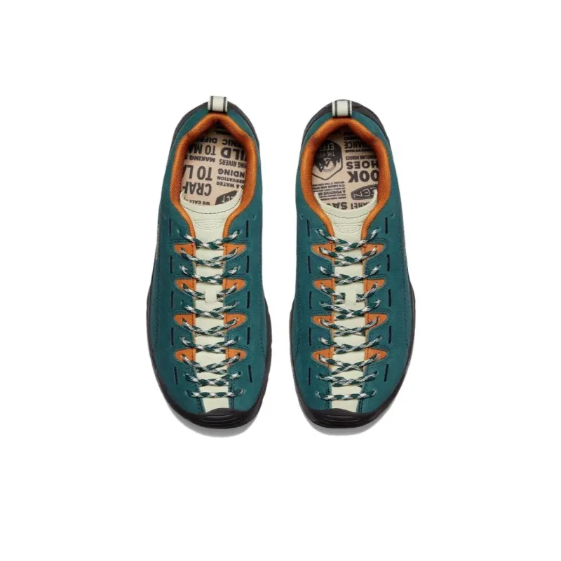 KEEN Jasper Slip Resistant Low Top Hiking Shoes Men's Lake Green-3