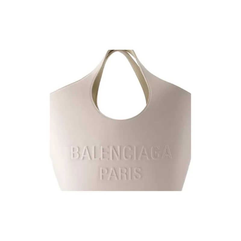 Balenciaga Soft Calfskin Tote Bag, Shopping Bag, Handbag Medium Size Women's White-1