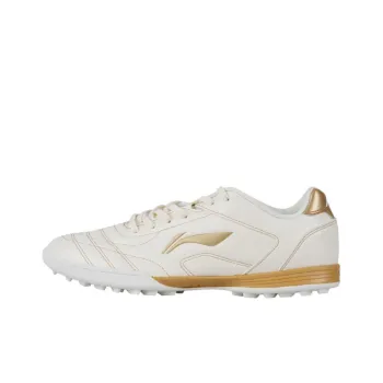 LiNing TF Rubber Broken Studs Artificial Ground, Natural Ground Soccer Shoes Men's White Gold