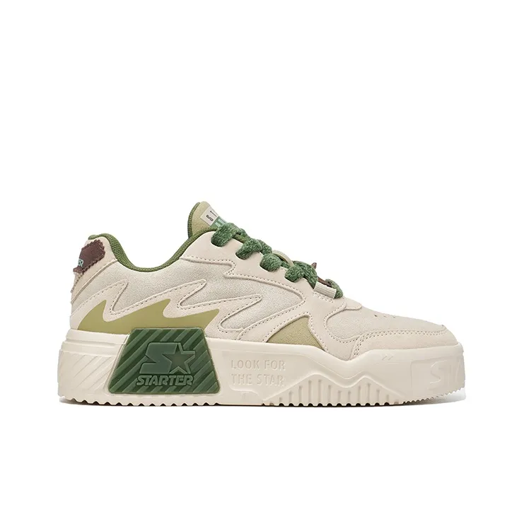 STARTER Vol Series Slip Resistant Low Top Skateboard Shoes Women's Khaki Green-1