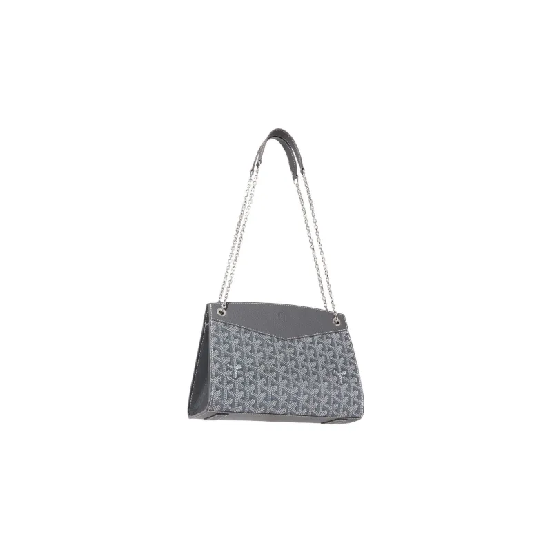 GOYARD Rouette Canvas With Leather Totes Chain Bag Shoulder Bag Women's Gray-2