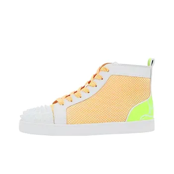 CL LUBOTING Anti Slip Wear Resistant High Top Skateboard Shoes Men's Orange White