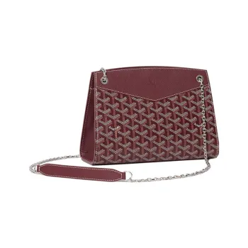 GOYARD Rouette Canvas With Leather Totes Chain Bag Shoulder Bag Women's Burgundy