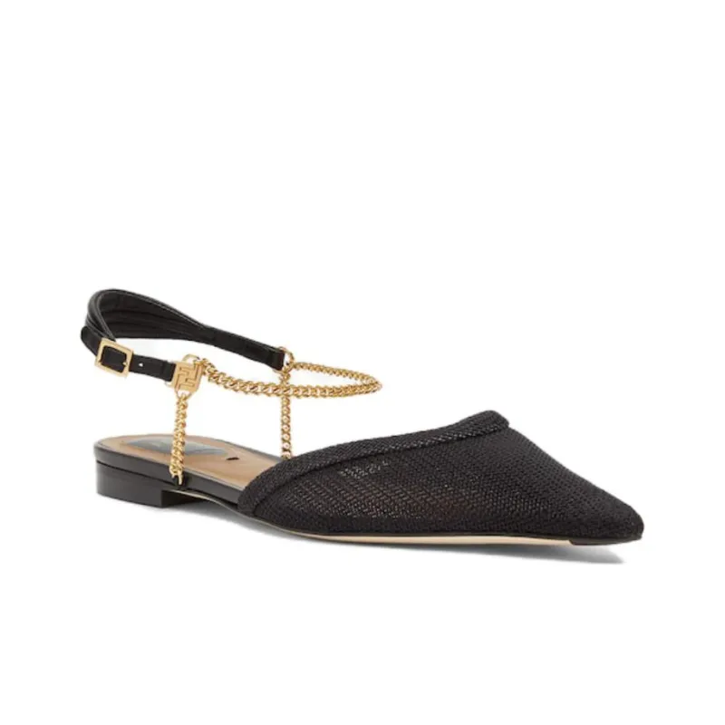 FENDI Colibri One-Strap Sandals 10cm Women's Black-2