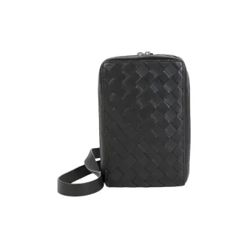 Bottega Veneta Sheepskin With Cow Leather Crossbody Bag, Shoulder Bag Men's Black