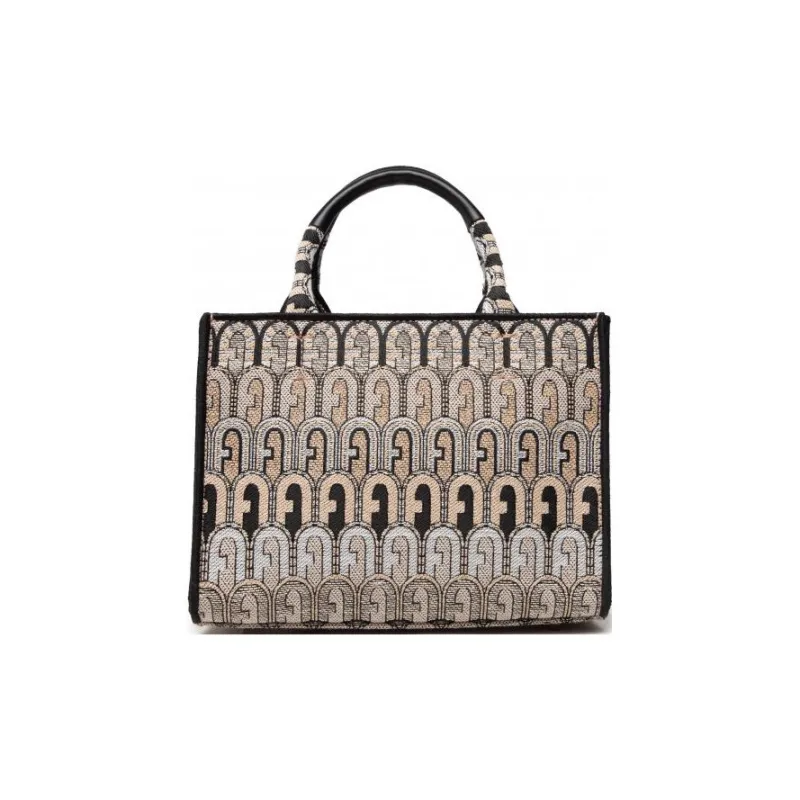 Furla Opportunity Jacquard Fabric Fabric Tote Bag Shopping Bag Shoulder Bags Mini Women's Desert Series-3