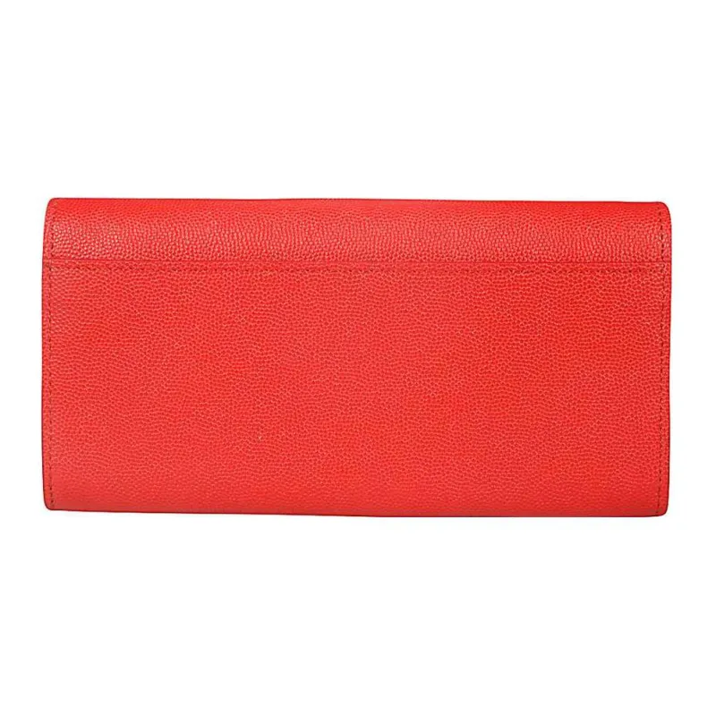 Burberry Grained Lambskin Card Holder Wallet Regular Women's Red-1