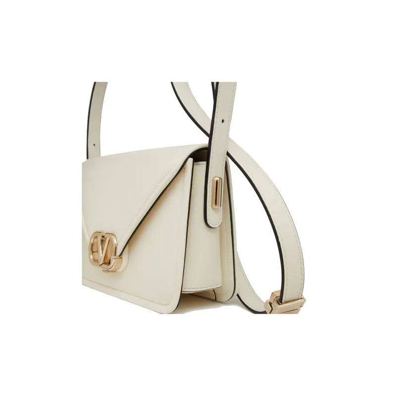 Valentino Calfskin Handbag Shoulder Bag Women's Ivory White-5