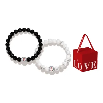 Jodie&Kevin S925 Silver White Turquoise Black Onyx Bracelets Unisex