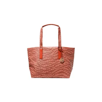 MICHAEL KORS Canvas Tote Bag Shopping Bag Handbag Shoulder Bag Large Size Women's Dark Orange