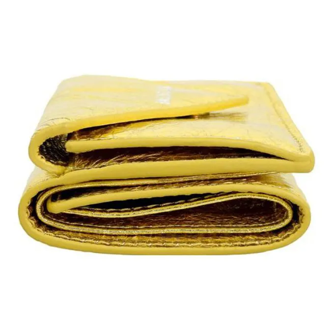 Balenciaga Leather Wallet Regular Women's Gold-3