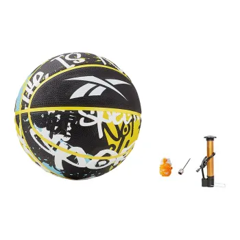 Reebok Rubber Basketball Black Yellow Size 7 Training Unisex