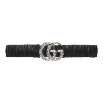 GUCCI Belt Women's Black Width 4CM
