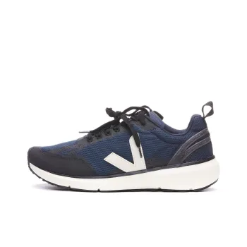 VEJA Logo Patch Panelled Low Top Sneakers 'Navy White'