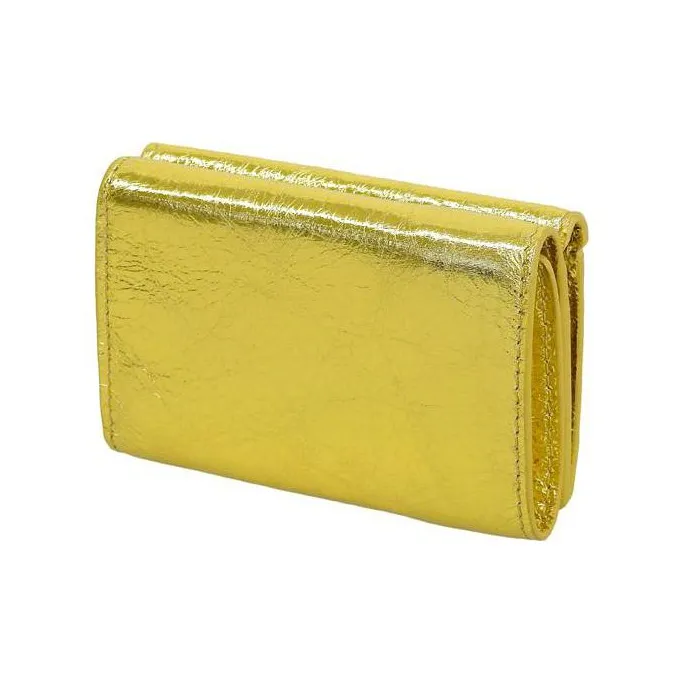 Balenciaga Leather Wallet Regular Women's Gold-2