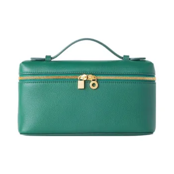 Loro Piana ExtraPocket Leather Small Square Makeup Bag Handbags Shoulder Bags Regular Women's Forest Leaf Green