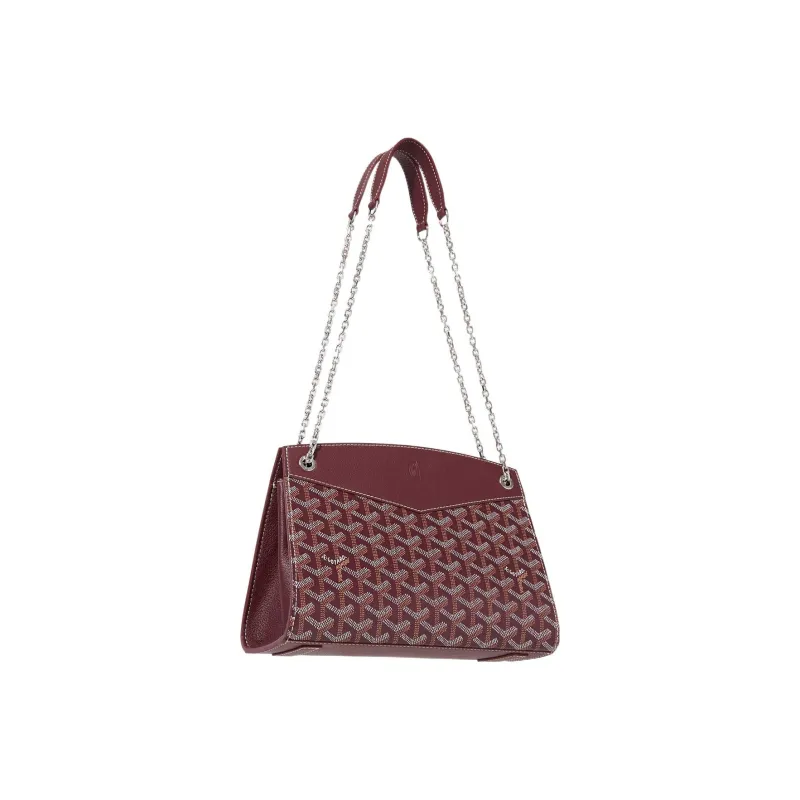 GOYARD Rouette Canvas With Leather Totes Chain Bag Shoulder Bag Women's Burgundy-1