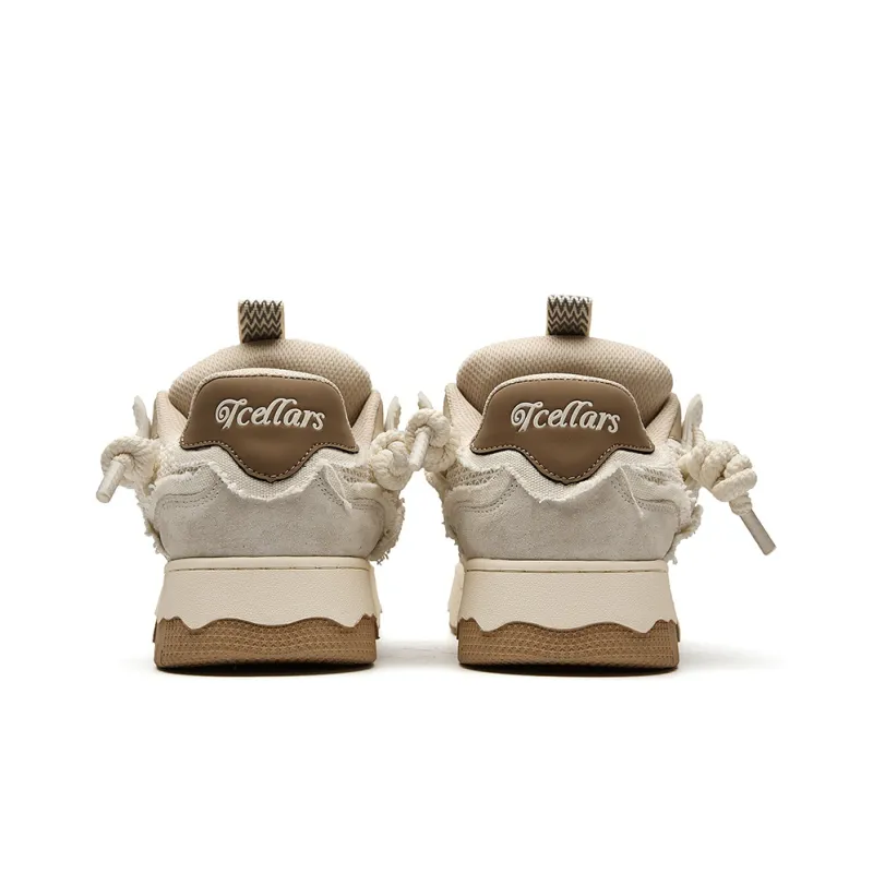 TCELLARS Mid Top Skateboard Shoes Unisex Linen Brown-3