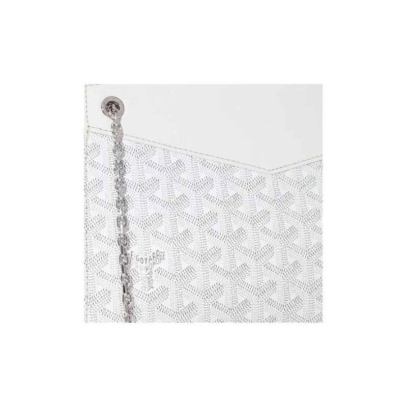 GOYARD Rouette Canvas With Leather Totes Chain Bag Shoulder Bag Women's White-4