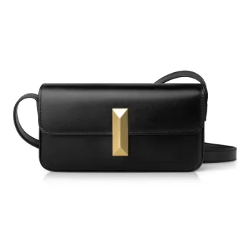 INJOYLIFE Cow Leather Baguette Bag Tofu Bag Shoulder Bag Crossbody Bag Regular Women's Black