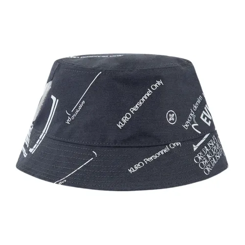 EVISU Bucket Hats Unisex Dark Gray