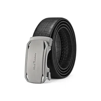 FAIRWHALE Crocodile Pattern, Automatic Buckle, Youthful Genuine Leather Belts Men's Width 3.5cm