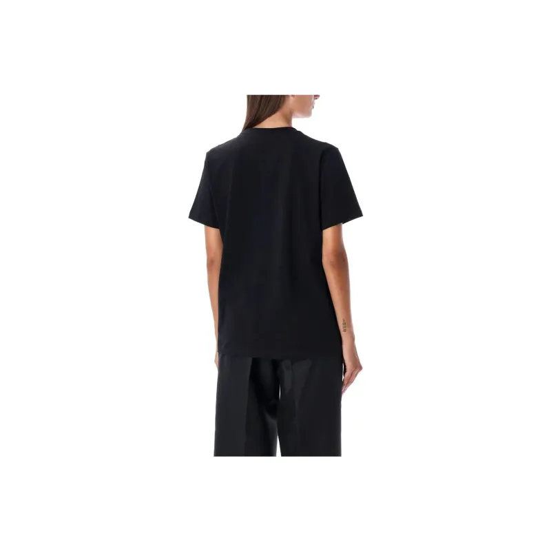 MSGM Logo Flocked Crewneck T Shirt-1
