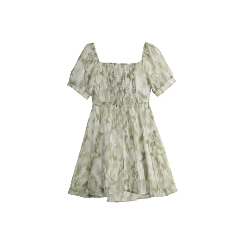 SETIROM Short Sleeved Dress Women's Light Green-1