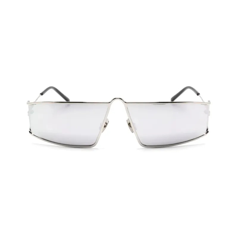 SAINT LAURENT Metal Acetate Irregular Shape Sunglasses Men's Silver-1