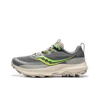 Saucony Peregrine 13 Peregrine Falcon 13 Slip Resistant Breathable Low Top Trail Running Shoes Women's Gray Green