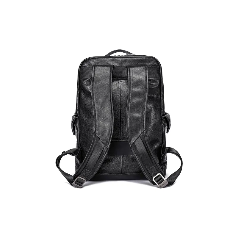 Ace Paul Cow Leather Backpack Large Size Men's Black-3