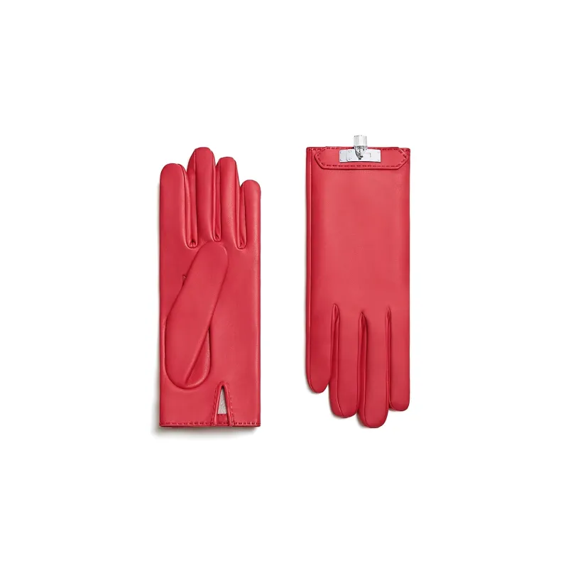 HERMES Gloves Unisex Red-0