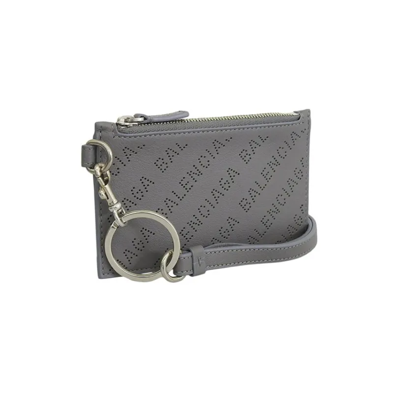 Balenciaga Leather Clutches Wallets Card Holders Women's Gray-1