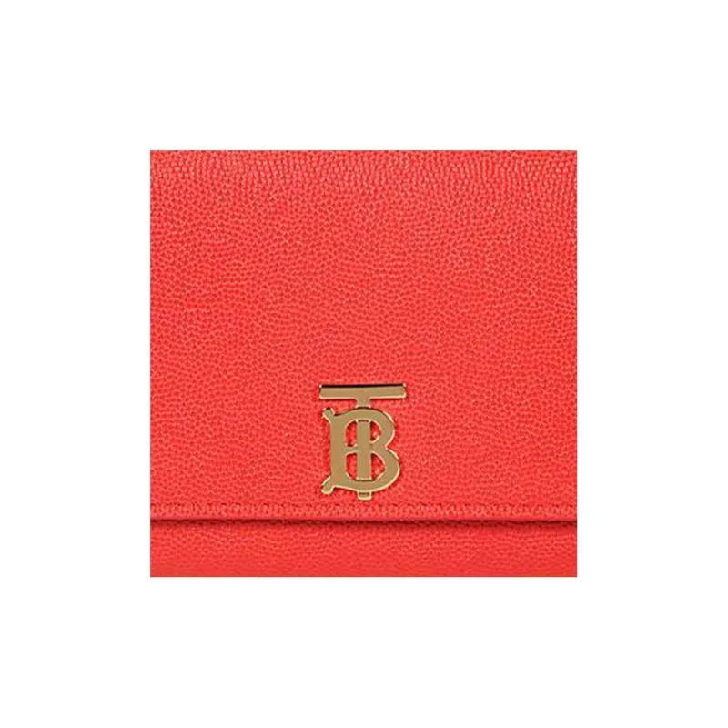 Burberry Grained Lambskin Card Holder Wallet Regular Women's Red-3