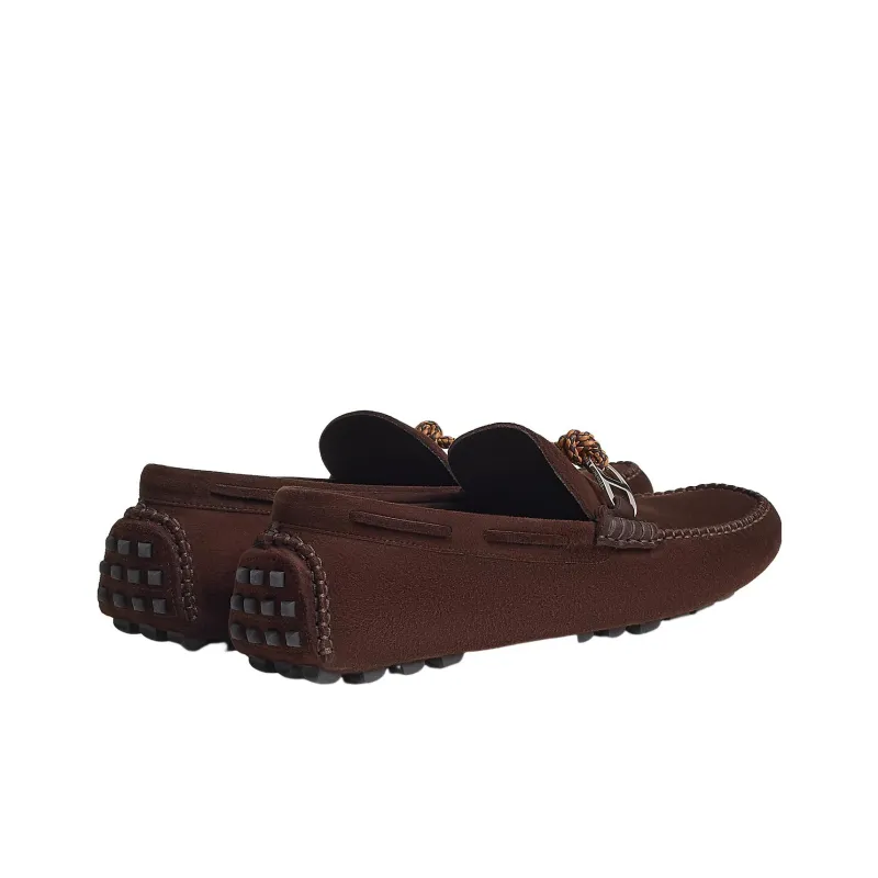 HERMES Alessandro Loafers Men's Brown-3