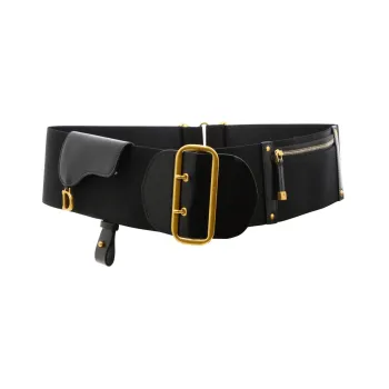 DIOR Vintage Finish Classic Identification Pin Buckle Women's Width 8cm