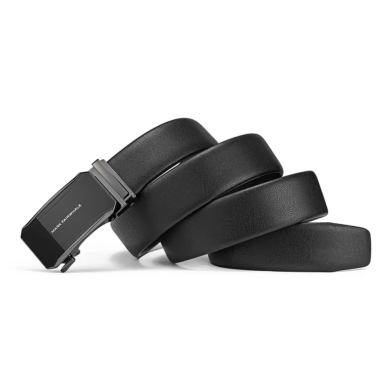 FAIRWHALE Genuine Cow Leather Automatic Buckle Genuine Leather Belts Men's Width 3.5CM-1