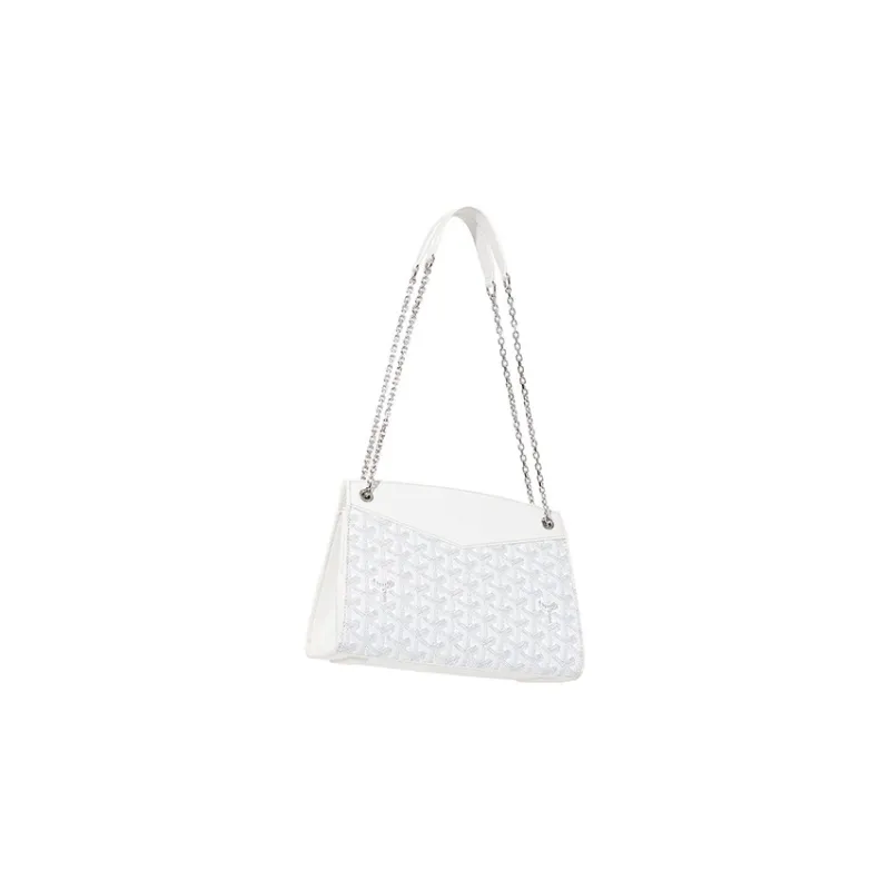 GOYARD Rouette Canvas With Leather Totes Chain Bag Shoulder Bag Women's White-1