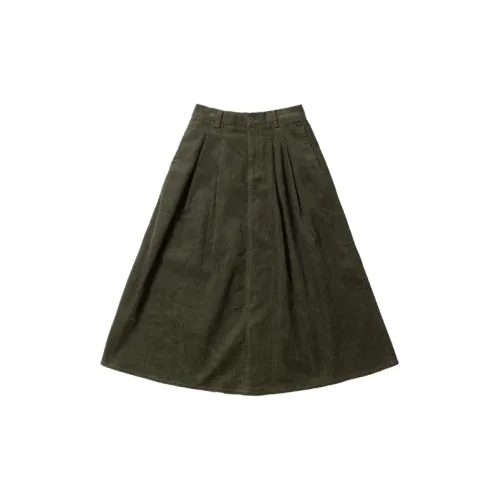 MOBI GARDEN Casual Long Skirts Women's Olive Green