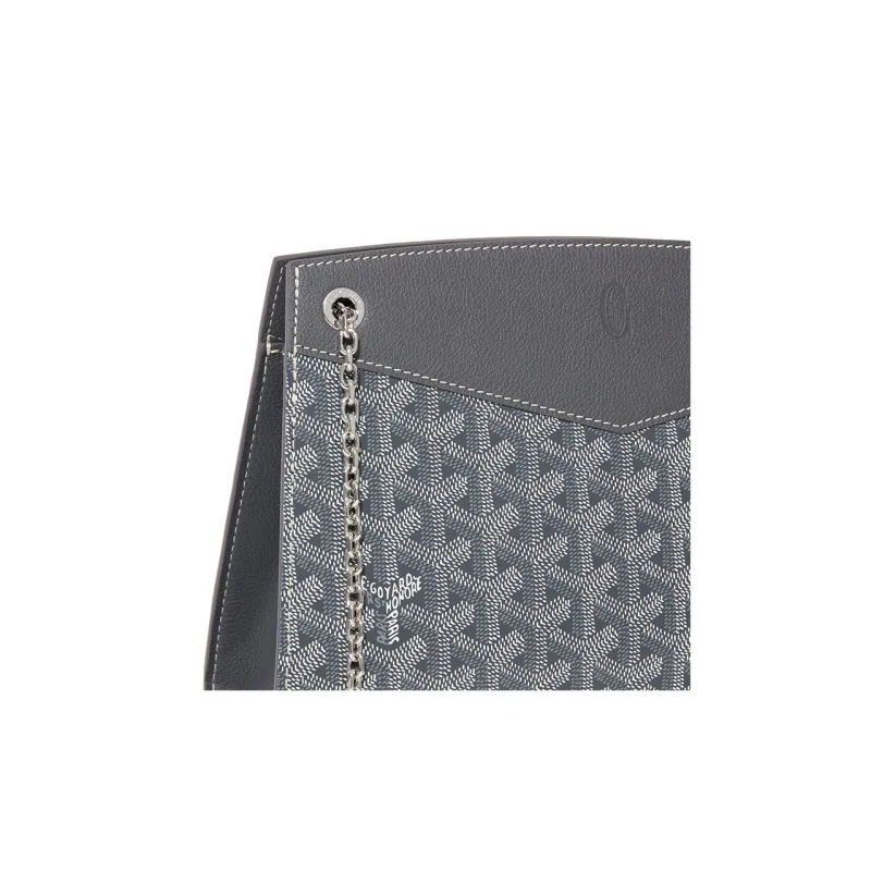 GOYARD Rouette Canvas With Leather Totes Chain Bag Shoulder Bag Women's Gray-4