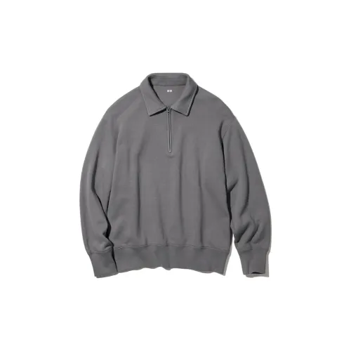 UNIQLO Sweatshirts Men Lead Gray