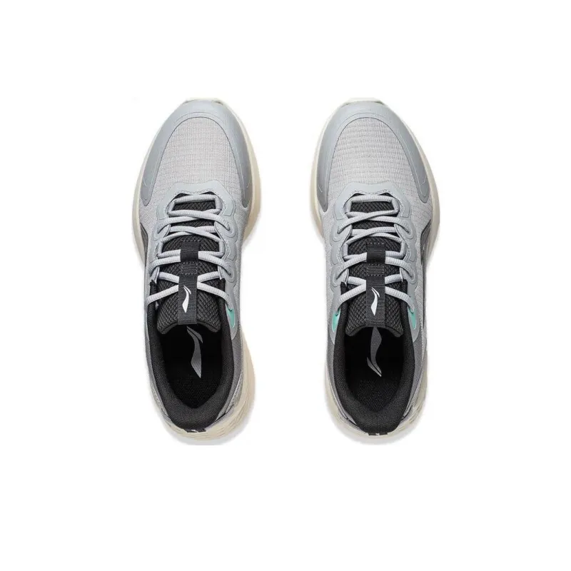 LiNing Soft Cushioning Wear Resistant Low Top Running Shoes Men's Gray-3
