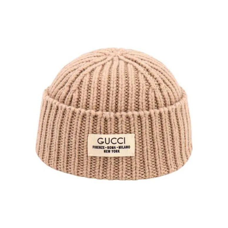 GUCCI Logo-patch Ribbed Beanie-1