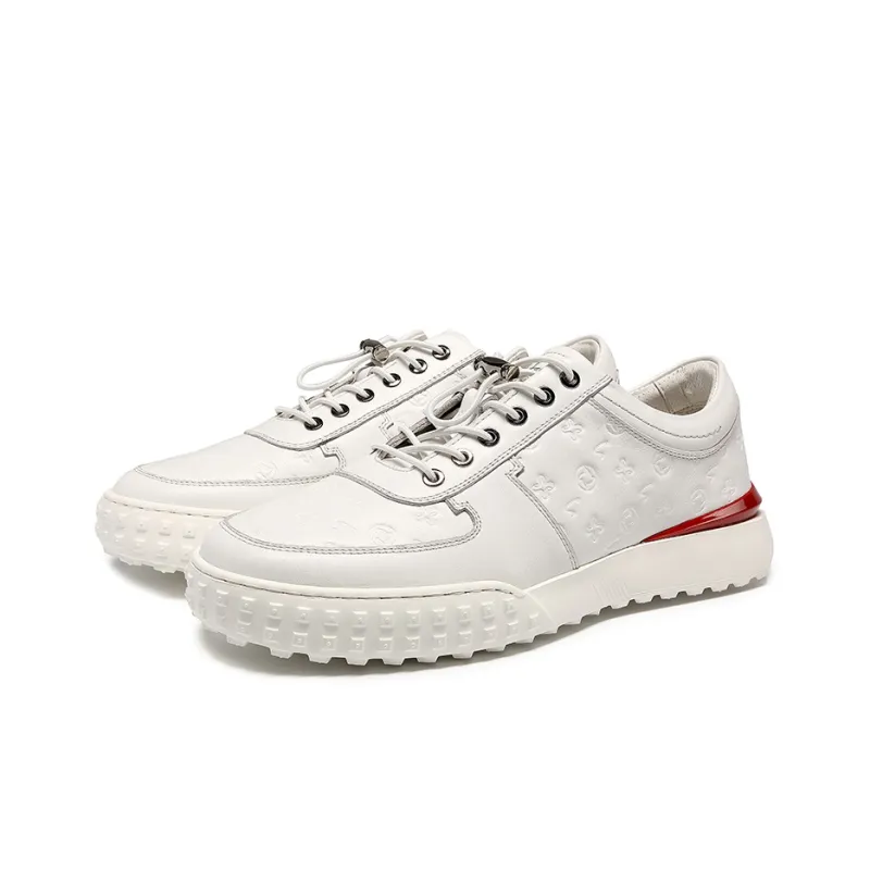 Satchi Breathable Anti Slip Wear Resistant Lightweight Low Top Sports Casual Shoes Men's White-2
