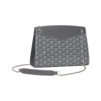GOYARD Rouette Canvas With Leather Totes Chain Bag Shoulder Bag Women's Gray