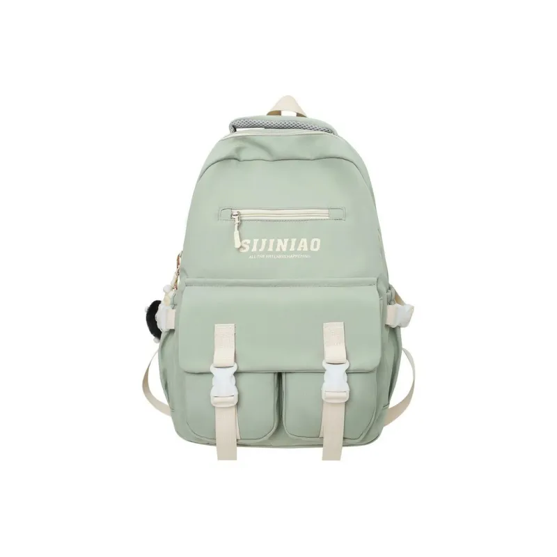NOMK Nylon Fabric Backpack Regular Women's Pink/Khaki/Green/White/Black-6