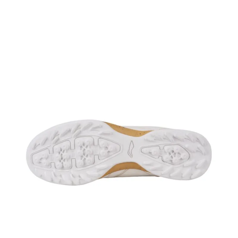 LiNing TF Rubber Broken Studs Artificial Ground, Natural Ground Soccer Shoes Men's White Gold-3