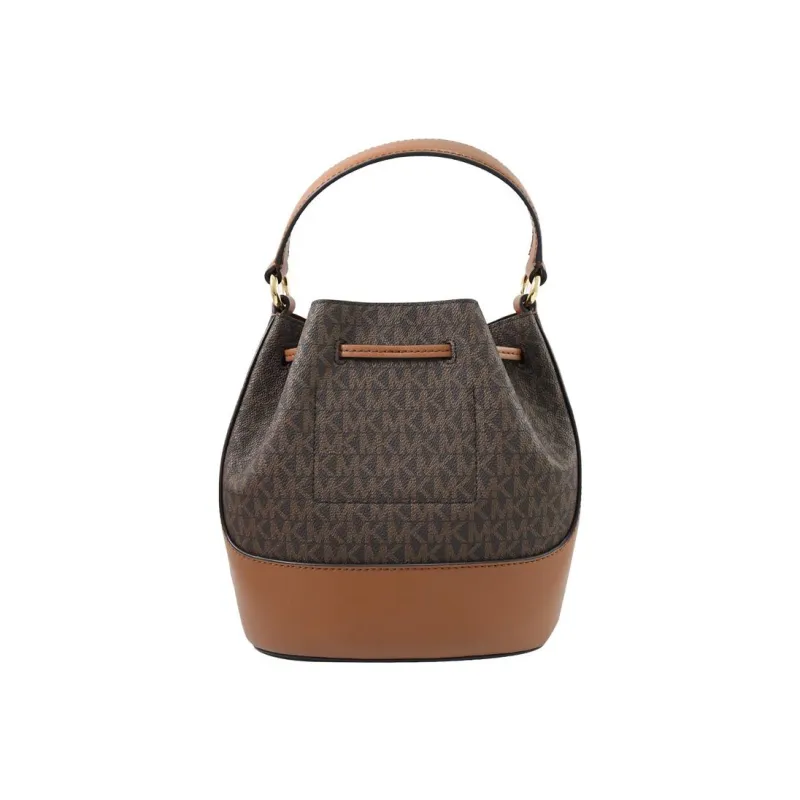 MICHAEL KORS Coated Canvas Bucket Bag, Shoulder Bag, Crossbody Bag Trumpets Women's Brown & Black-4